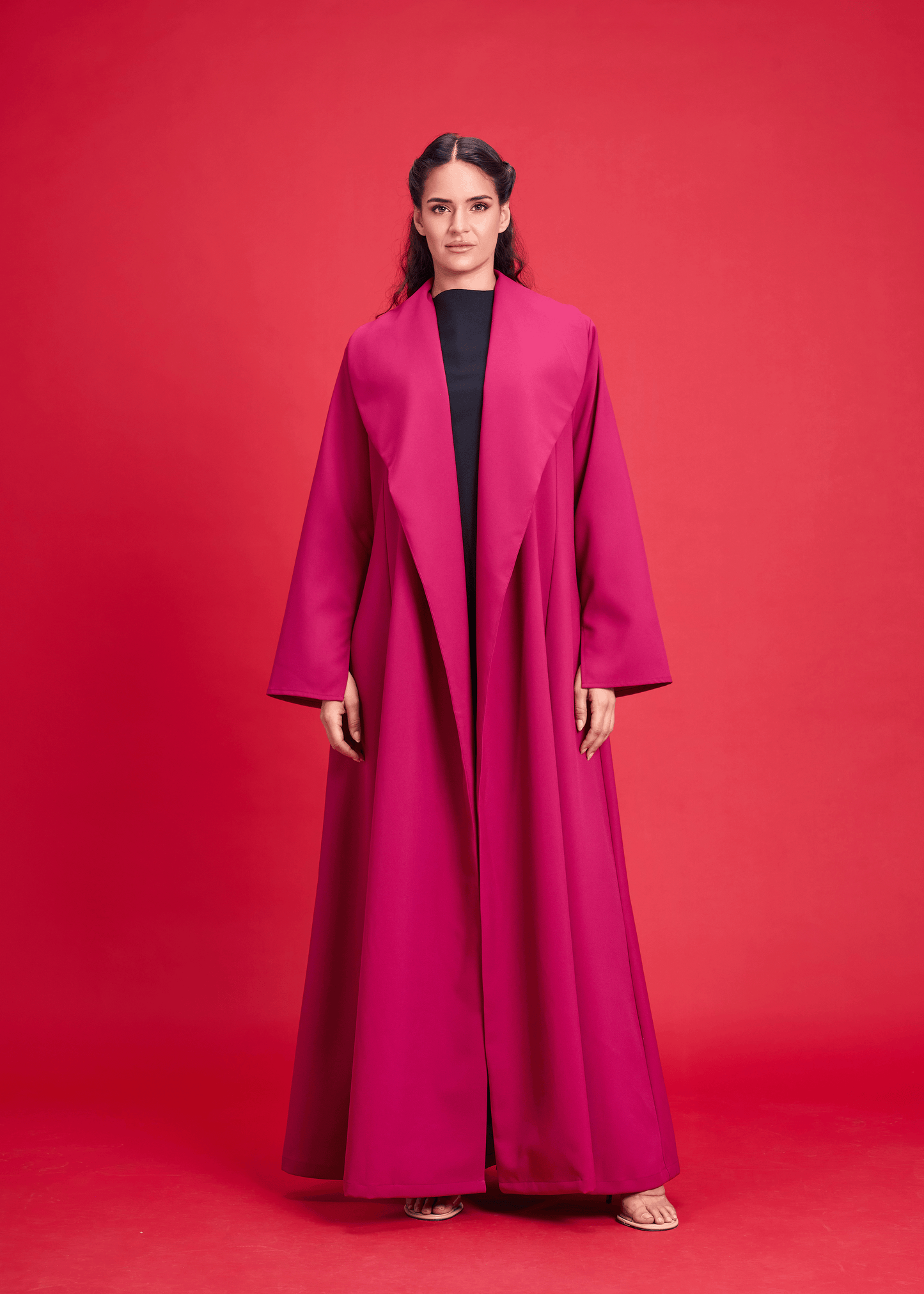 PINK LIGHT CREPE OVERLAP STYLE