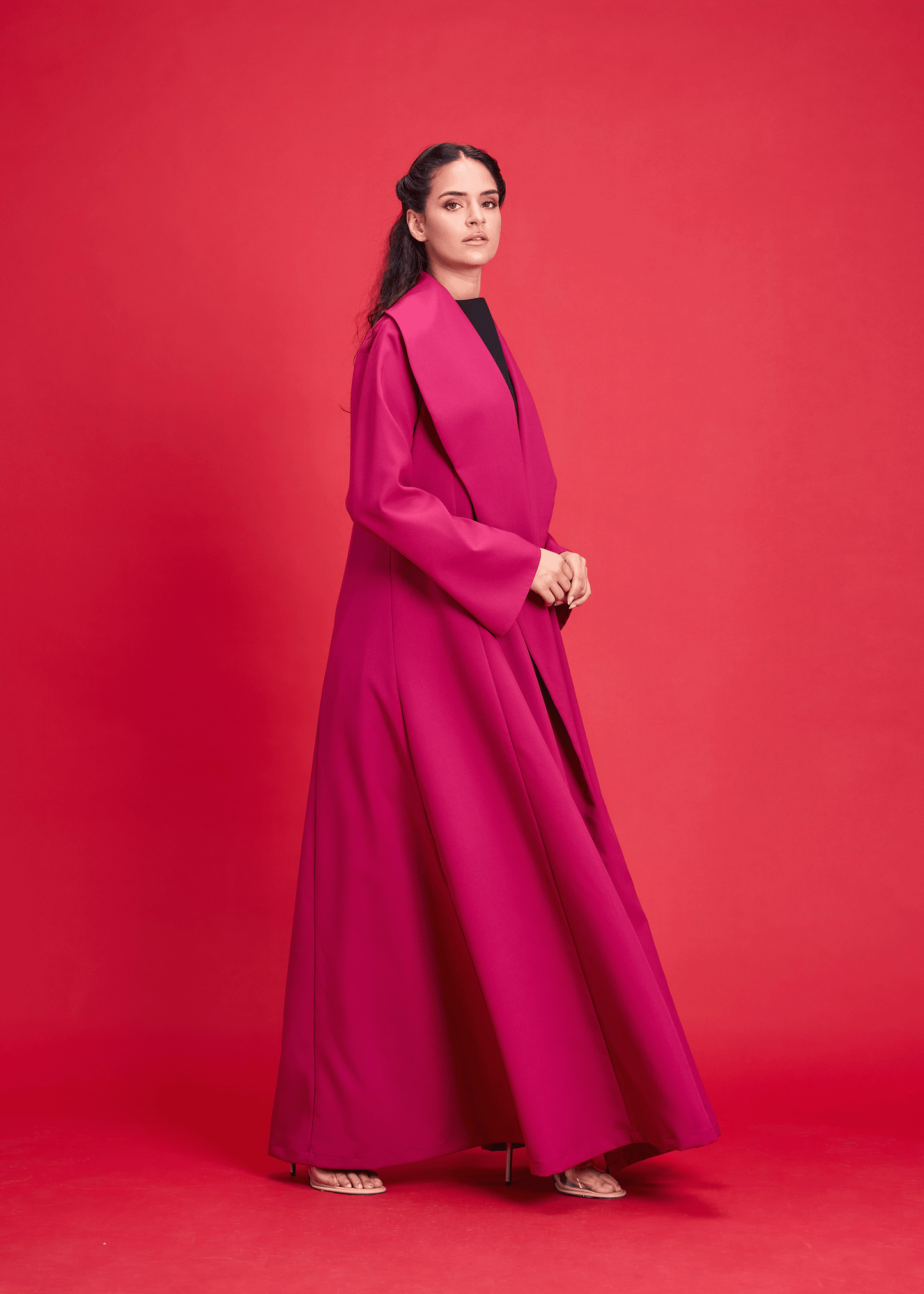 PINK LIGHT CREPE OVERLAP STYLE