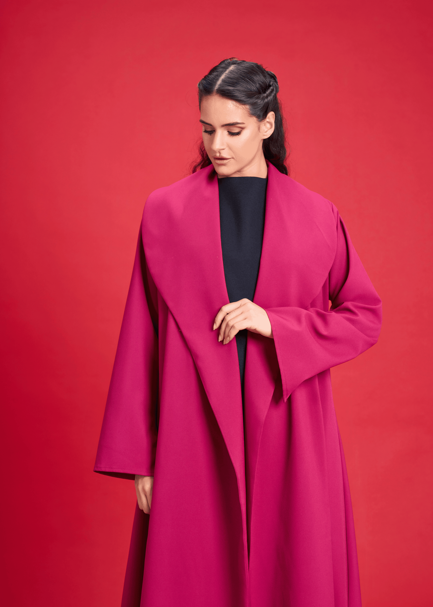 PINK LIGHT CREPE OVERLAP STYLE