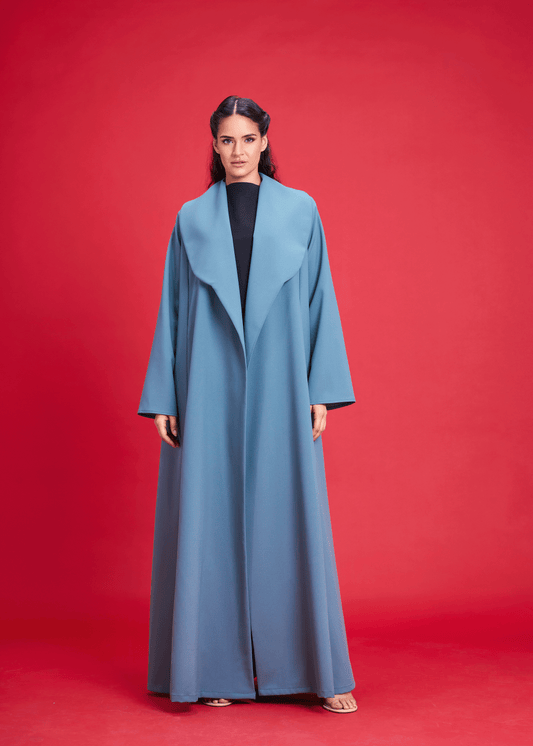 LIGHT BLUE LIGHT CREPE OVERLAP STYLE